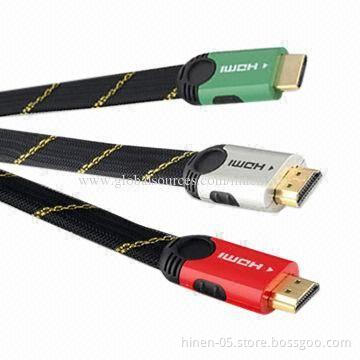 HDMI Flat Cables, Supports from Up to 1,080 Pixels Resolution
